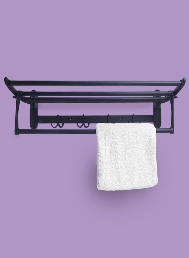 Pathavi Stainless Steel Towel Rack for Bathroom - Wall Mounted, Rust-Resistant Towel Bar for Bath & Kitchen - Space Saving Modern Towel Holder (24 Inch-Black Finish, Pack of 1) - Image 5